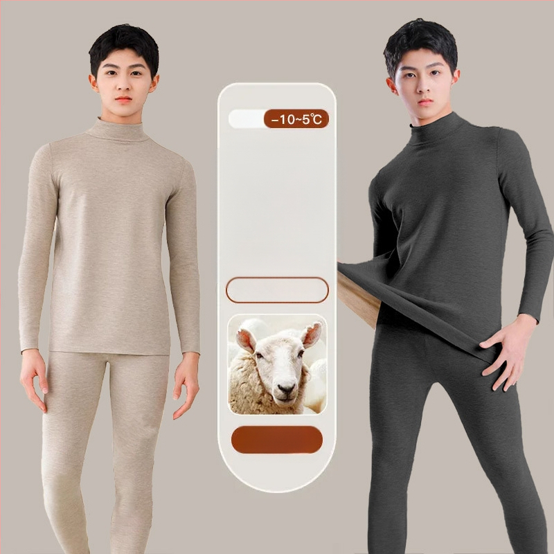 Tinejdžerski termalni set: gornji dio i hlače od vune, dugi rukavi, ekstra debela vuna