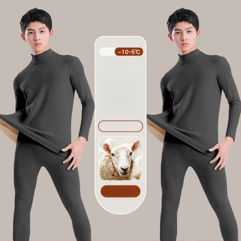 Tinejdžerski termalni set: gornji dio i hlače od vune, dugi rukavi, ekstra debela vuna