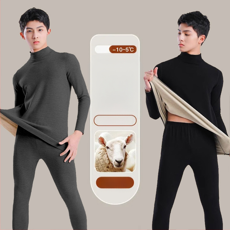 Tinejdžerski termalni set: gornji dio i hlače od vune, dugi rukavi, ekstra debela vuna