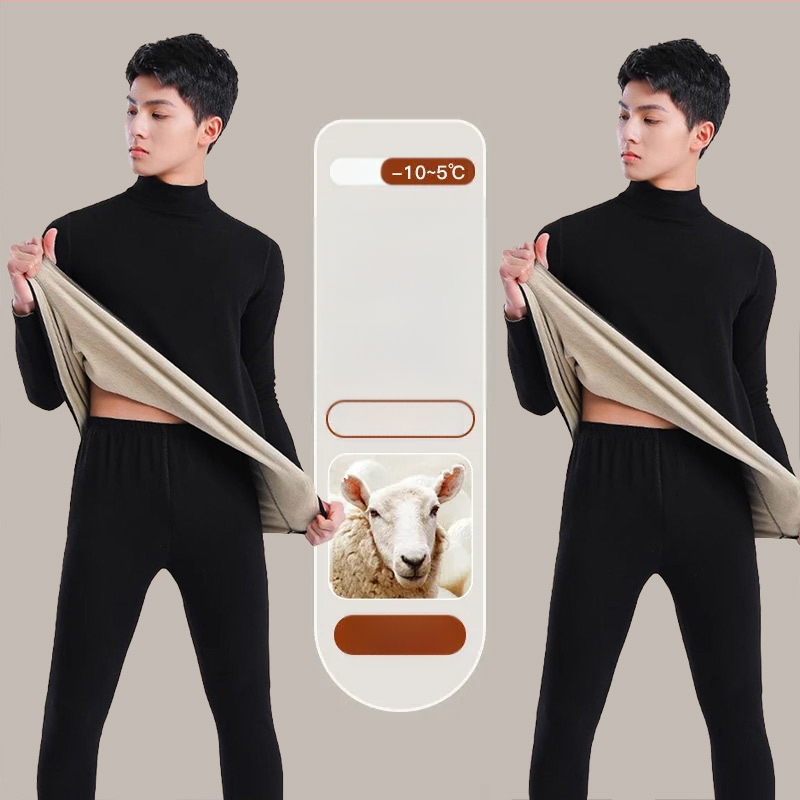 Tinejdžerski termalni set: gornji dio i hlače od vune, dugi rukavi, ekstra debela vuna