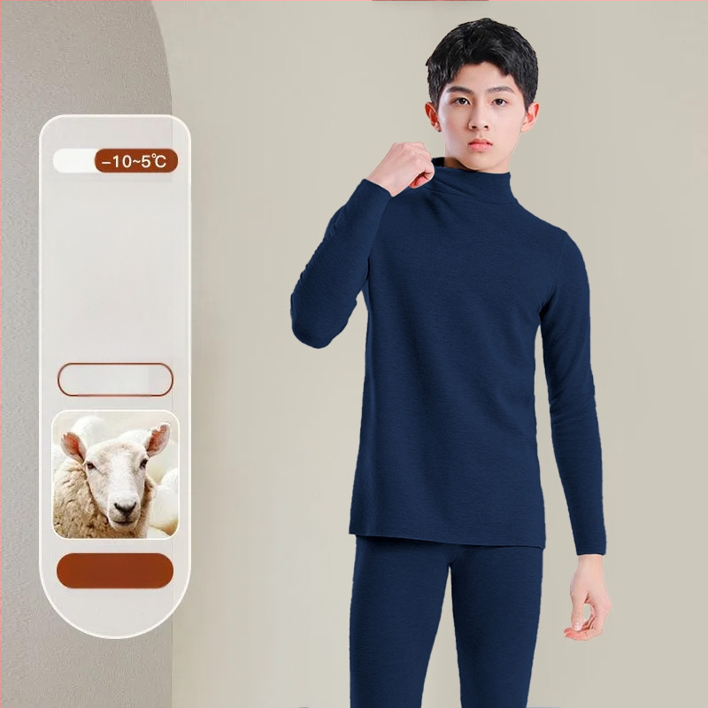 Tinejdžerski termalni set: gornji dio i hlače od vune, dugi rukavi, ekstra debela vuna