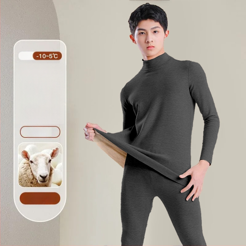 Tinejdžerski termalni set: gornji dio i hlače od vune, dugi rukavi, ekstra debela vuna