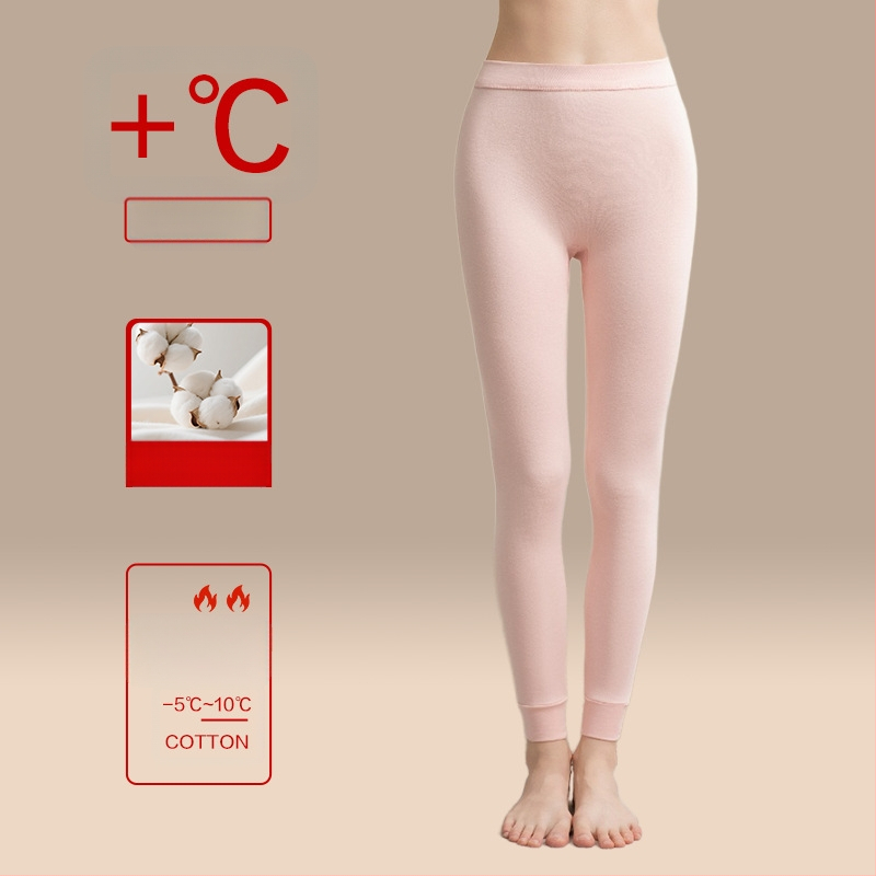 Moteriškos storos 100% medvilnės termines kelnes, vieno sluoksnio, išlaiko šilumą