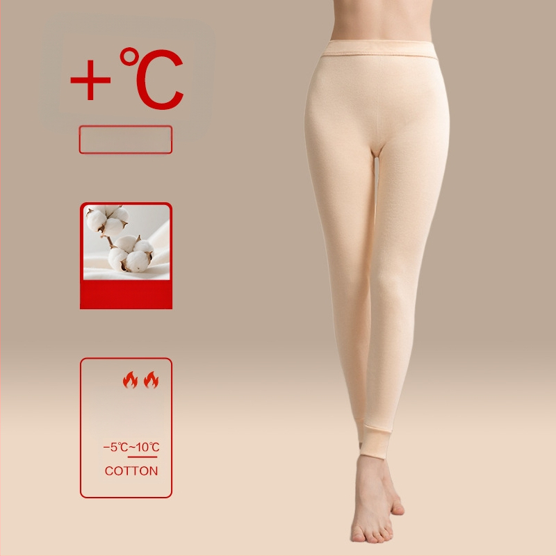 Moteriškos storos 100% medvilnės termines kelnes, vieno sluoksnio, išlaiko šilumą