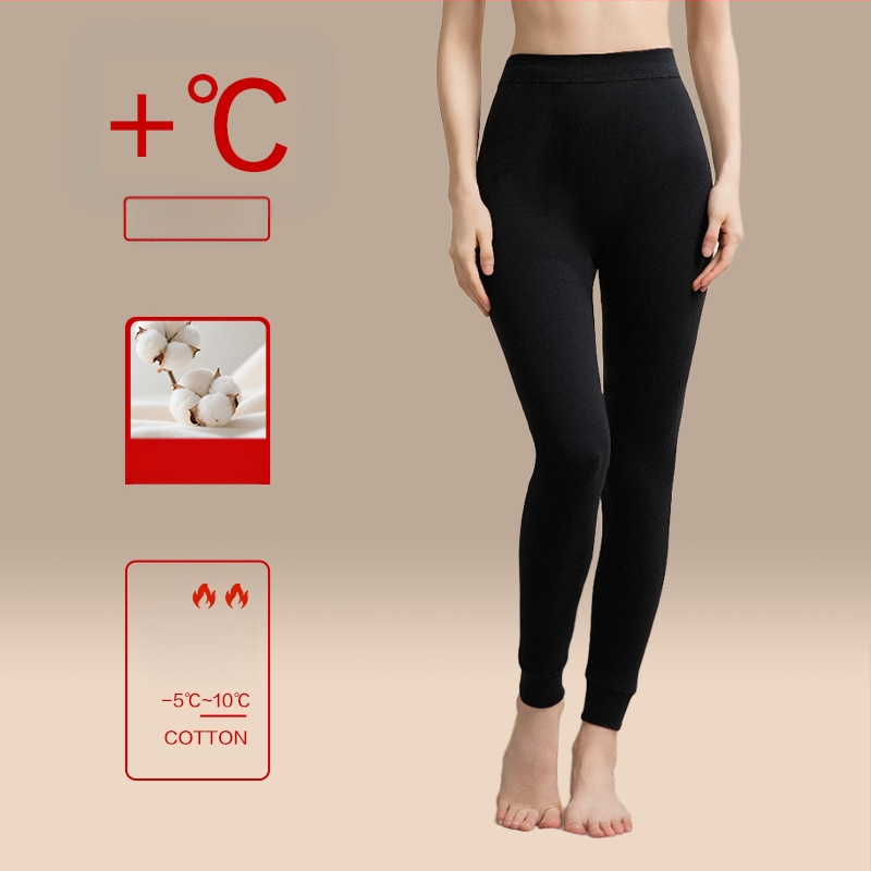 Moteriškos storos 100% medvilnės termines kelnes, vieno sluoksnio, išlaiko šilumą