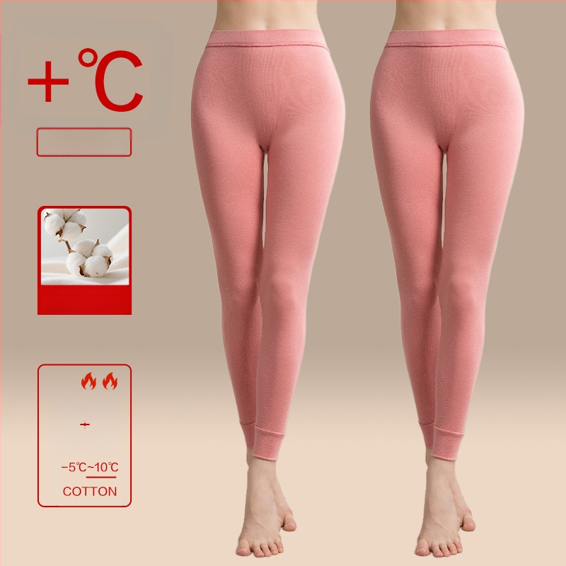 Moteriškos storos 100% medvilnės termines kelnes, vieno sluoksnio, išlaiko šilumą