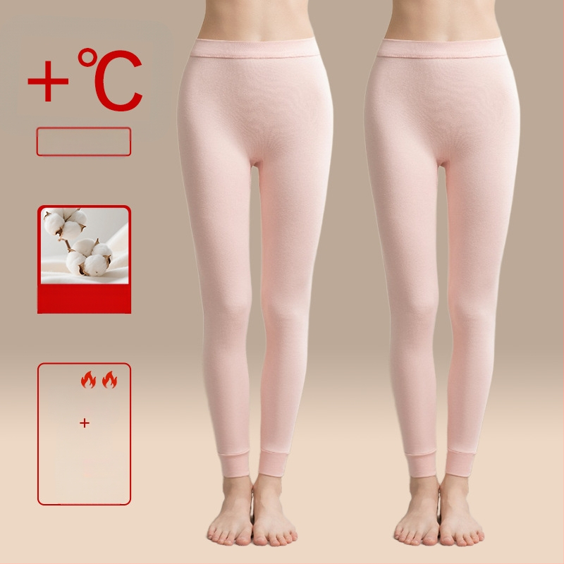 Moteriškos storos 100% medvilnės termines kelnes, vieno sluoksnio, išlaiko šilumą