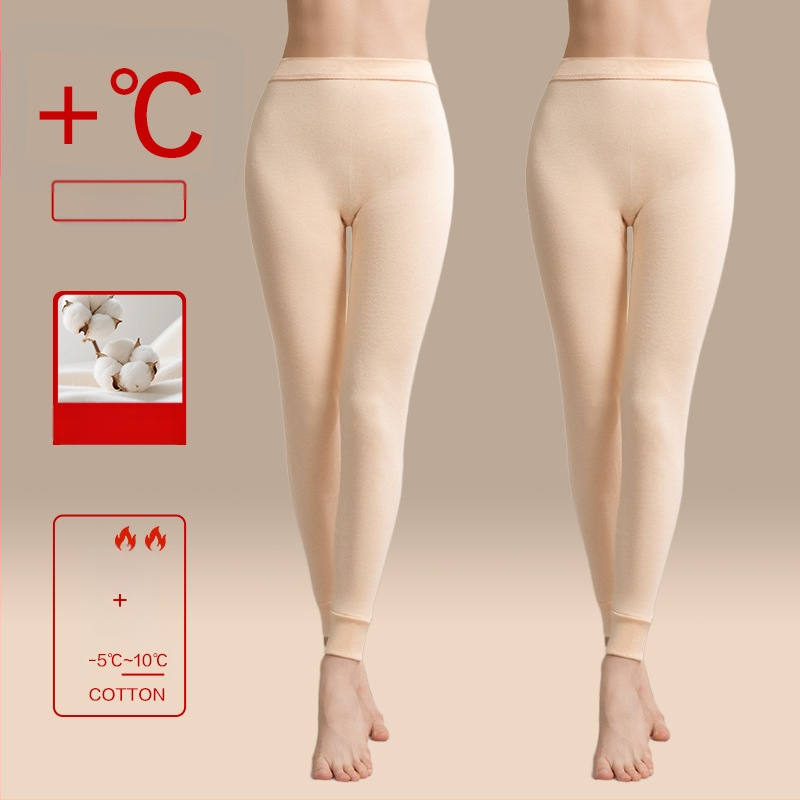Moteriškos storos 100% medvilnės termines kelnes, vieno sluoksnio, išlaiko šilumą