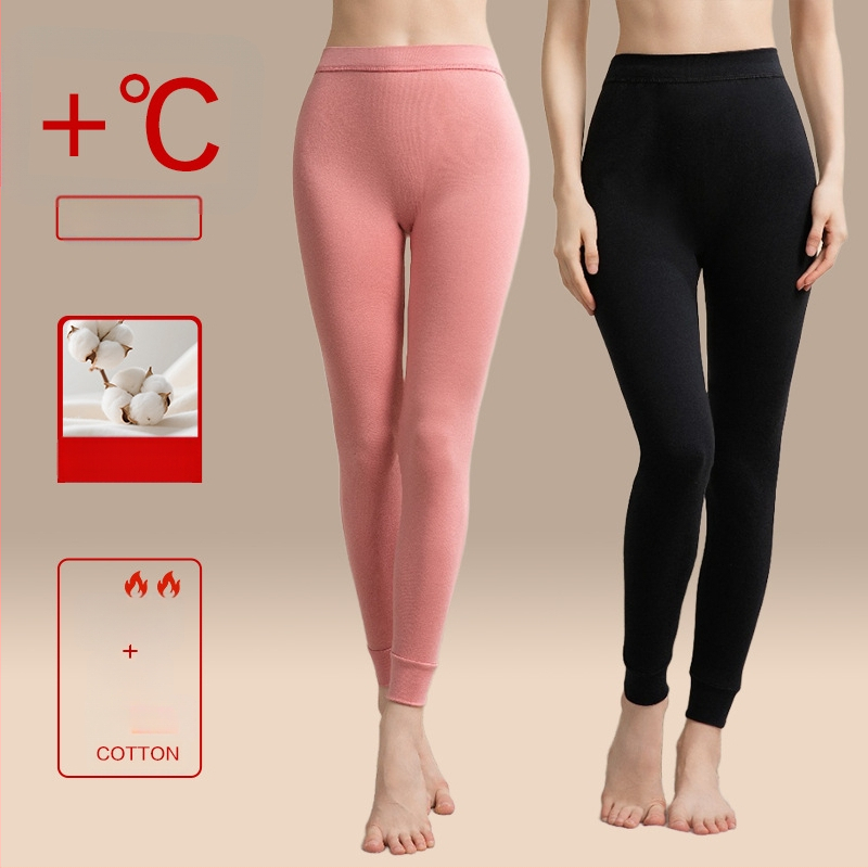 Moteriškos storos 100% medvilnės termines kelnes, vieno sluoksnio, išlaiko šilumą