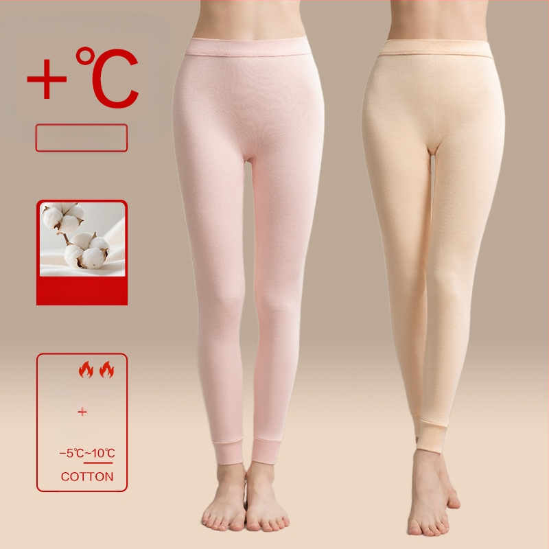 Moteriškos storos 100% medvilnės termines kelnes, vieno sluoksnio, išlaiko šilumą