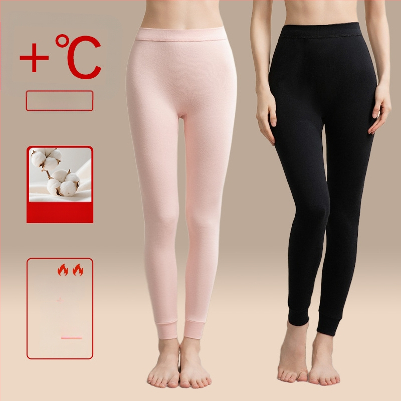 Moteriškos storos 100% medvilnės termines kelnes, vieno sluoksnio, išlaiko šilumą