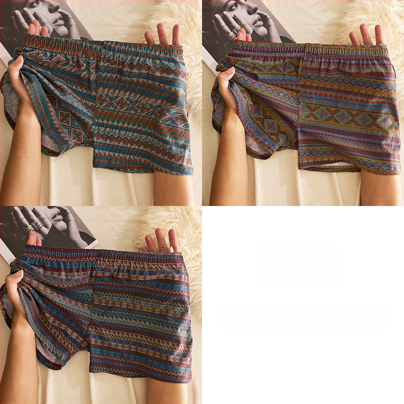 Muške pamucne bokserice sa srednjim strukom, prozračne, brzo suše, 90–95% pamuka, geometrijski/gradijentni/valoviti uzorak