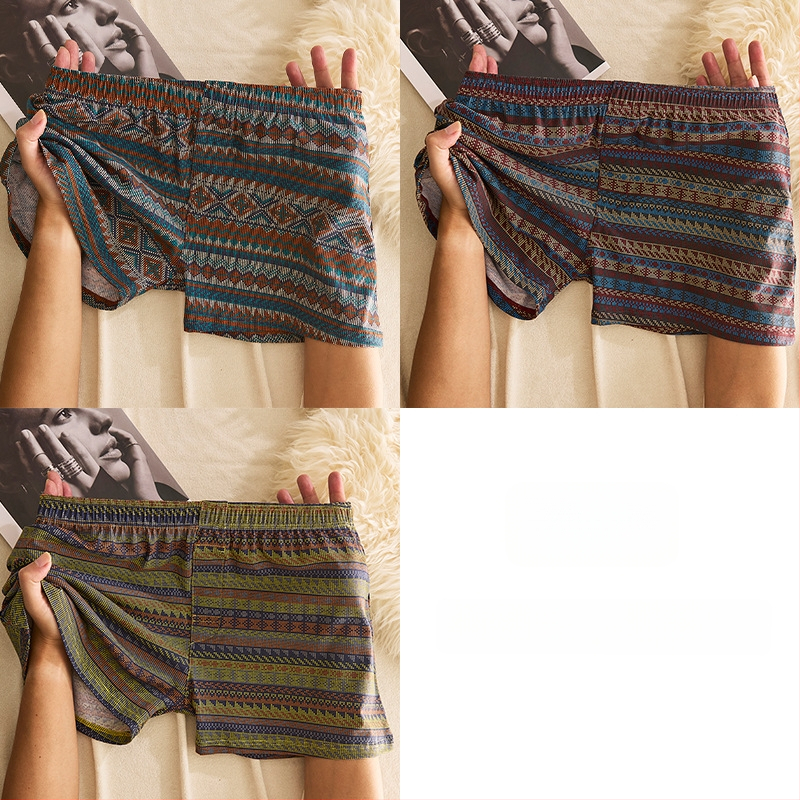 Muške pamucne bokserice sa srednjim strukom, prozračne, brzo suše, 90–95% pamuka, geometrijski/gradijentni/valoviti uzorak