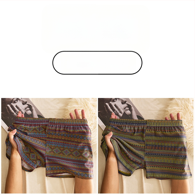 Muške pamucne bokserice sa srednjim strukom, prozračne, brzo suše, 90–95% pamuka, geometrijski/gradijentni/valoviti uzorak