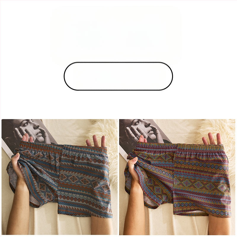 Muške pamucne bokserice sa srednjim strukom, prozračne, brzo suše, 90–95% pamuka, geometrijski/gradijentni/valoviti uzorak