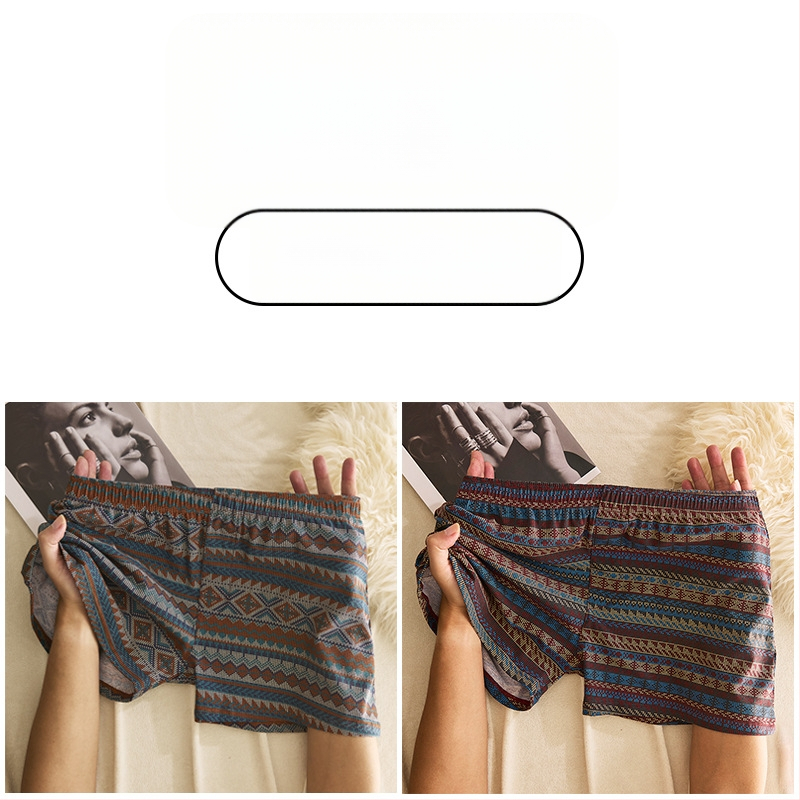 Muške pamucne bokserice sa srednjim strukom, prozračne, brzo suše, 90–95% pamuka, geometrijski/gradijentni/valoviti uzorak