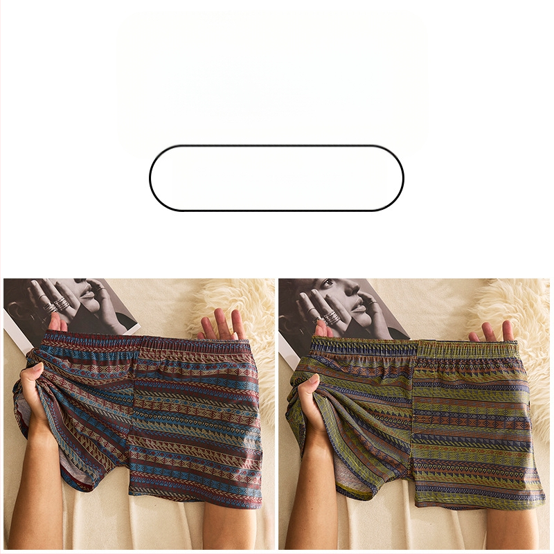 Muške pamucne bokserice sa srednjim strukom, prozračne, brzo suše, 90–95% pamuka, geometrijski/gradijentni/valoviti uzorak