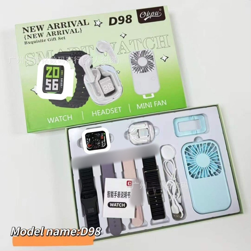 Smartwatch D96/D97/D98/D99 Plus s više stilova silikonskih narukvica, TFT zaslon, Bluetooth pozivi, pametni podsjetnici, bežično punjenje, kompatibilan s iOS