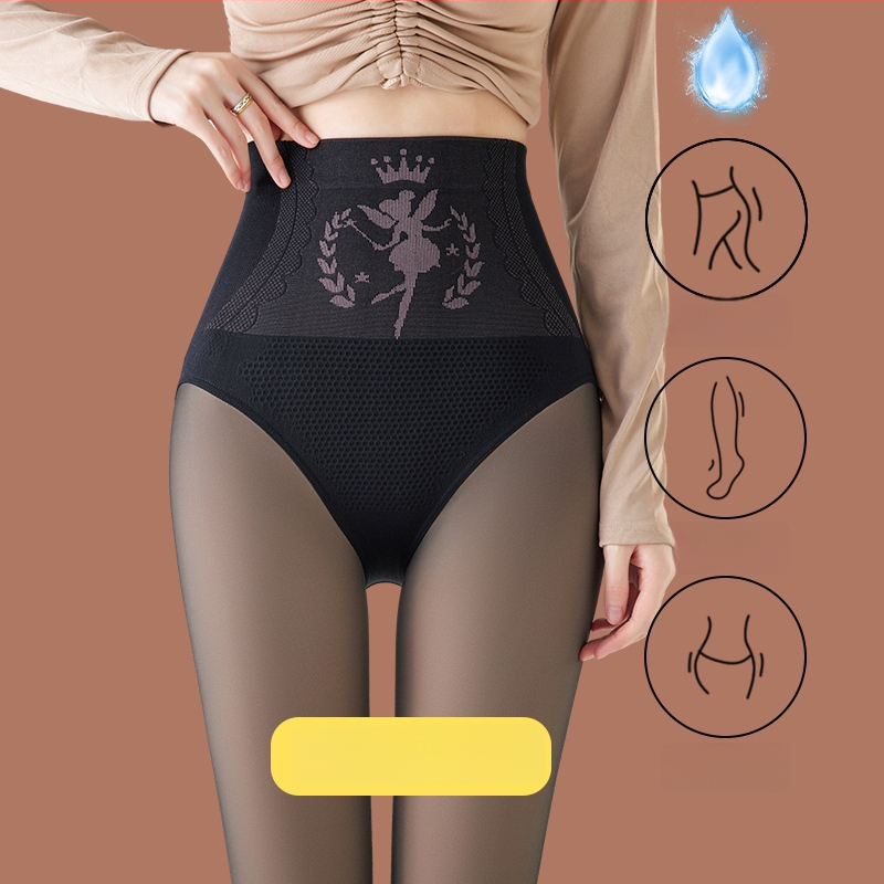 Колготки с подплатой от флис, висока талия, дебели, топли, нейлон-спандекс