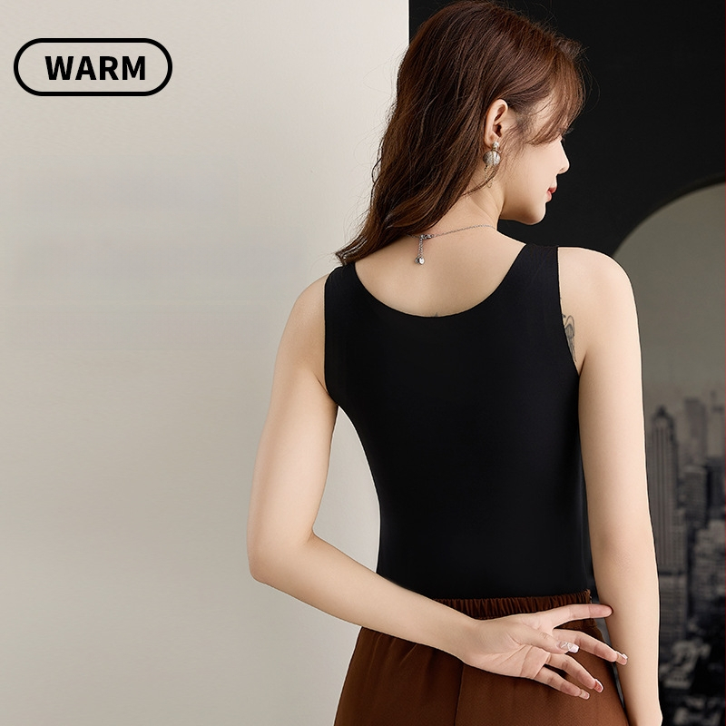 Moteriška nailono termovestė su V kaklu, įmontuotos krūties pagalvėlės ir įdaru, dviejų sluoksnių, anti-statininės, šildo