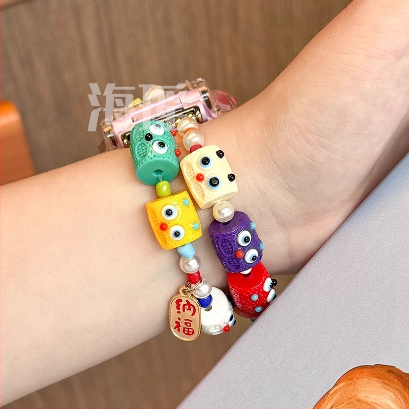 Beaded TPU remen za Little Genius pametni sat, 12 mm priključak, kompatibilan sa Z11, Z10, Z9 Mladi verzija, Z8A, Z7S, Z6S, Z6A