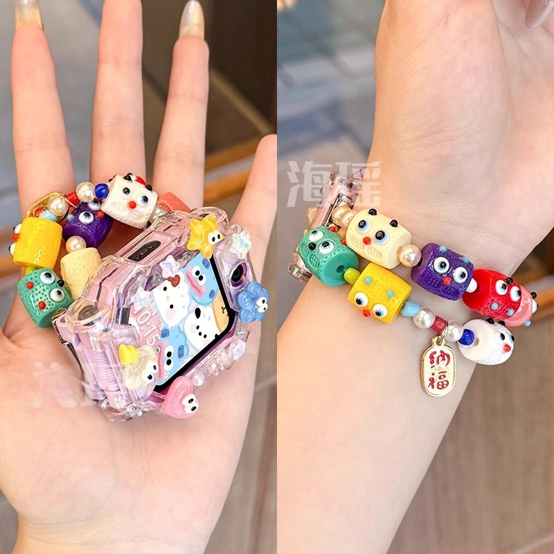 Beaded TPU remen za Little Genius pametni sat, 12 mm priključak, kompatibilan sa Z11, Z10, Z9 Mladi verzija, Z8A, Z7S, Z6S, Z6A