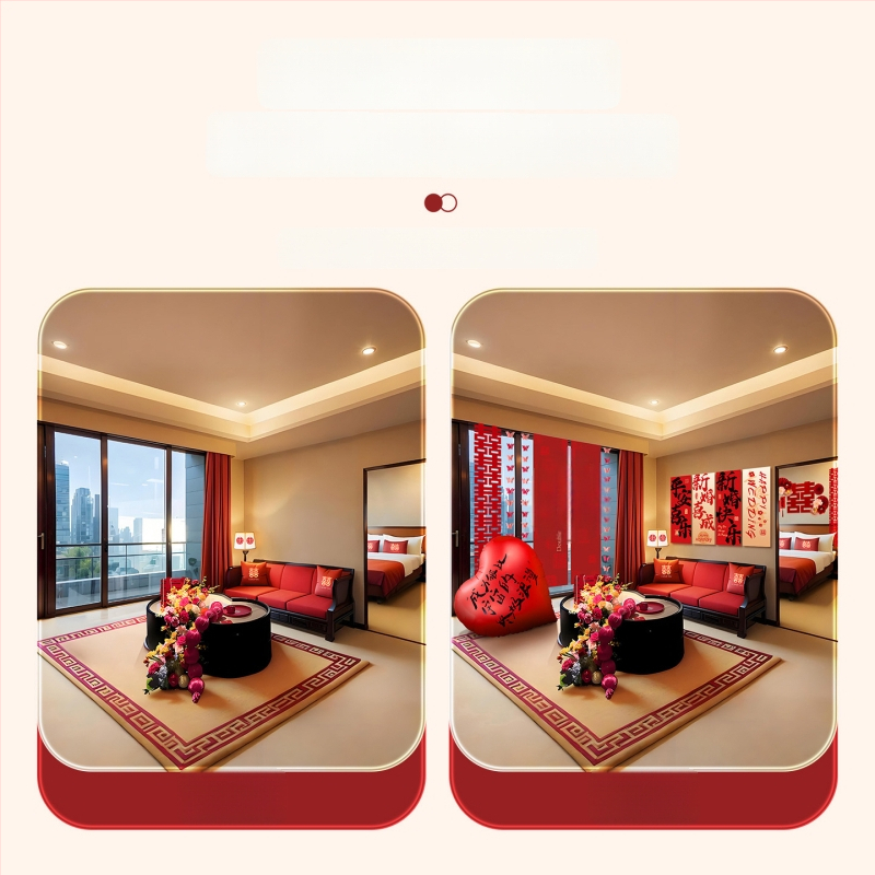 Feixunfei Vestuvės vietos dekoravimo rinkinys — popierinė fono sienos dekoras su kaspėlėmis ir gėlėmis