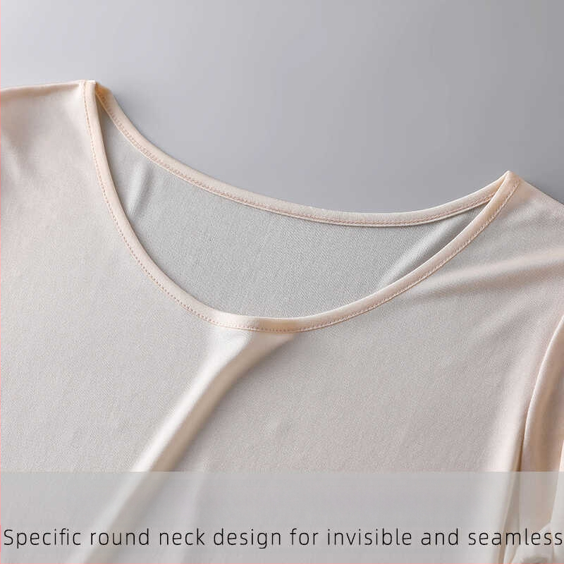 Ženski set od Mulberry svile: top s okruglim izrezom i 3/4 rukavima te hlače, ultra-tanki materijal 81–100 g/m², topao