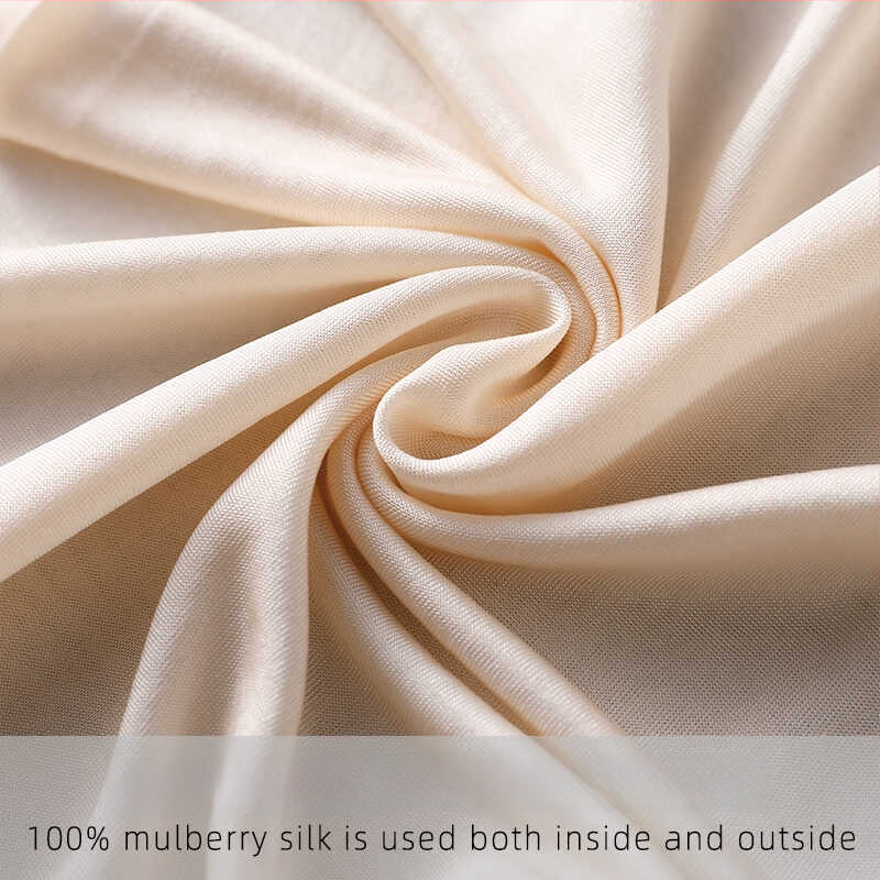 Ženski set od Mulberry svile: top s okruglim izrezom i 3/4 rukavima te hlače, ultra-tanki materijal 81–100 g/m², topao