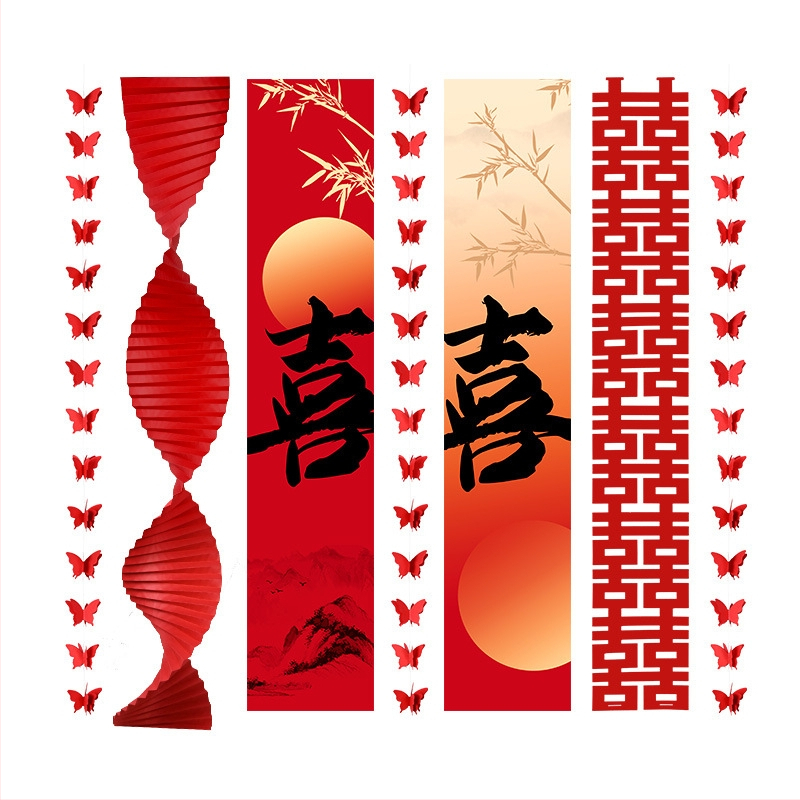 Švenčių dekoracijų komplektas patalpai – girlianda ir nuotraukų fonas, medžiagos: popierius ir juosta