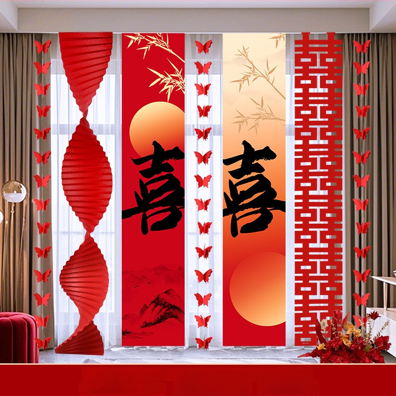 Švenčių dekoracijų komplektas patalpai – girlianda ir nuotraukų fonas, medžiagos: popierius ir juosta