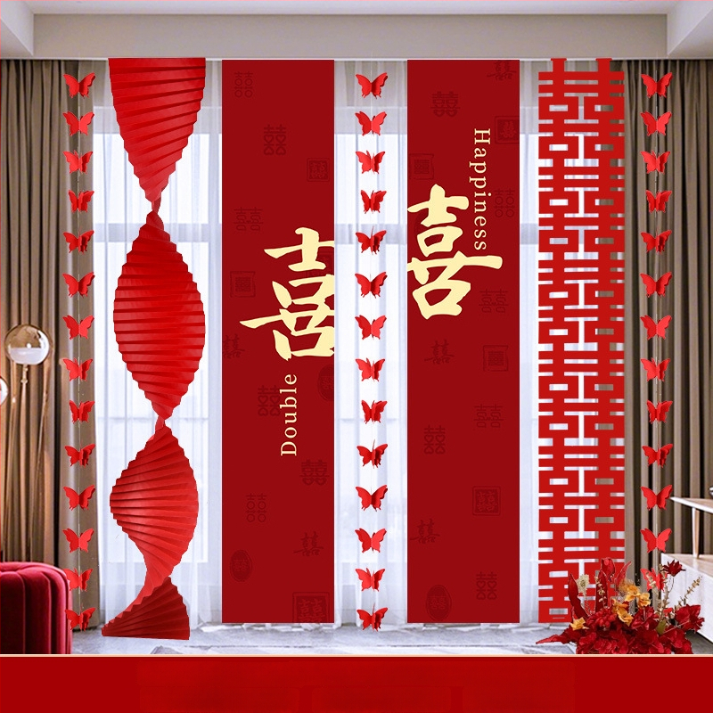 Švenčių dekoracijų komplektas patalpai – girlianda ir nuotraukų fonas, medžiagos: popierius ir juosta