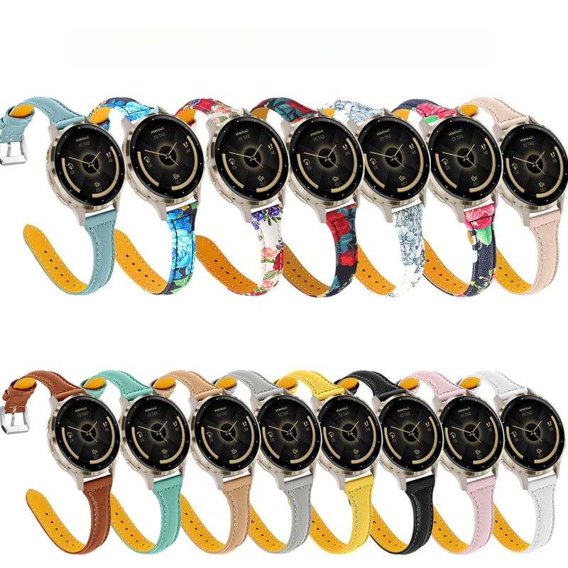 Remen od prave kože, 18 mm, za Garmin Vivoactive Venu3 – kompatibilan sa Samsungom i Huawei