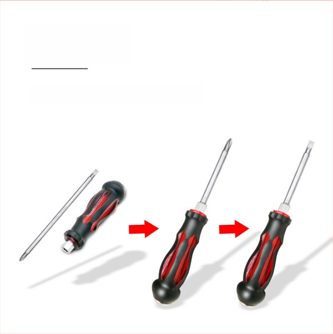 Комплект отвертки с магнит от хром-ванадиева стомана, кръстова и плоска глава, дръжка PP/TPR