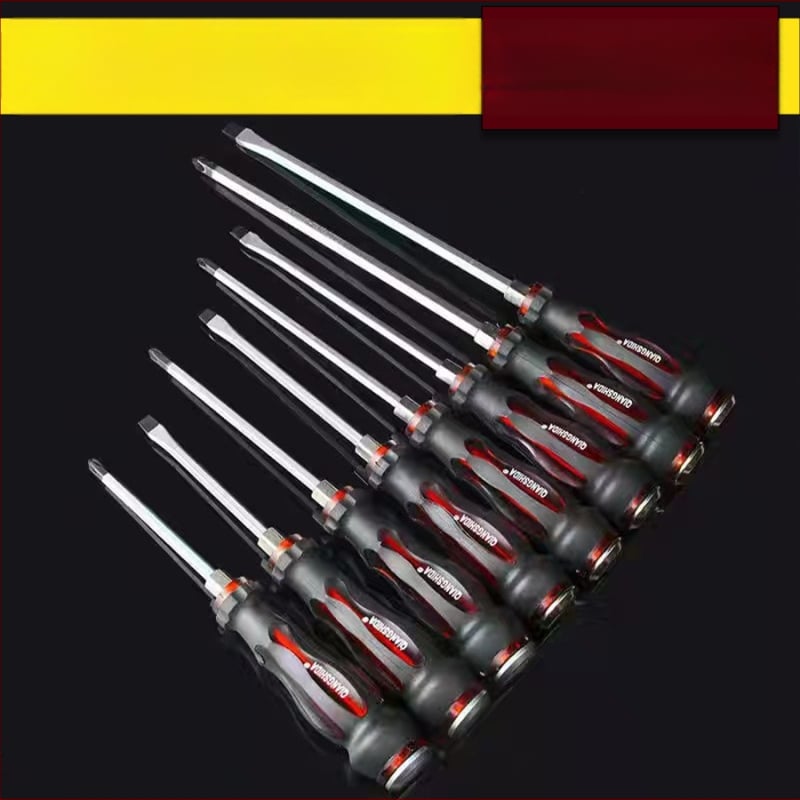 Комплект отвертки с магнит от хром-ванадиева стомана, кръстова и плоска глава, дръжка PP/TPR