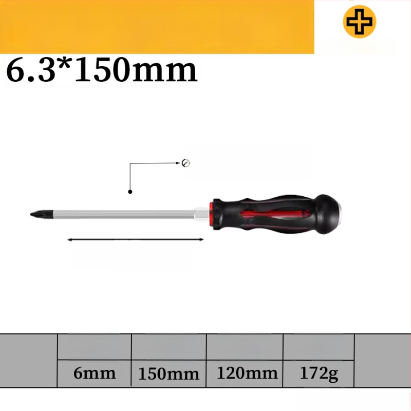 Комплект отвертки с магнит от хром-ванадиева стомана, кръстова и плоска глава, дръжка PP/TPR