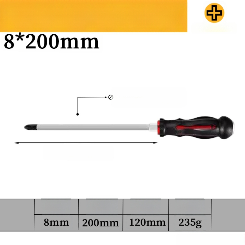Комплект отвертки с магнит от хром-ванадиева стомана, кръстова и плоска глава, дръжка PP/TPR