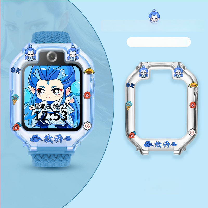 Hanzhong Runsheng TPU apsauginis dėklas su lipduku Huawei vaikų laikrodžiui 5X/5XPro, komplektas – perlamutrinė maišelis