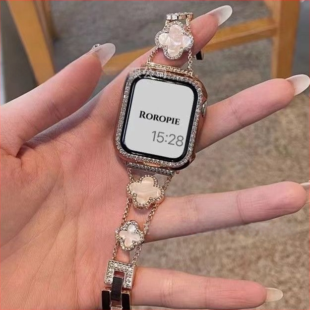 Gucini nerūdijančio plieno laikrodžio dirželis su keturių lapų dobilo motyvu Apple Watch, 20/22 mm, 45 g