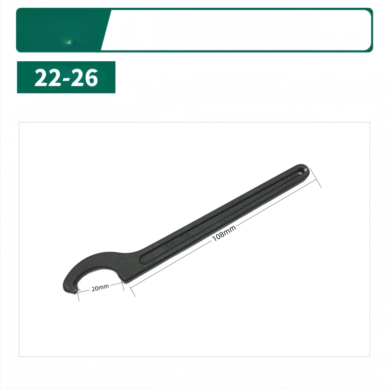 Kablyno galvos pusmėnulio formos veržlė, smūgiams atsparus santechnikos remonto įrankis vandens skaitiklio dangčiui; Medžiaga: 45# plienas; Dizainas: šoninė skylė apvaliajai užkurnei