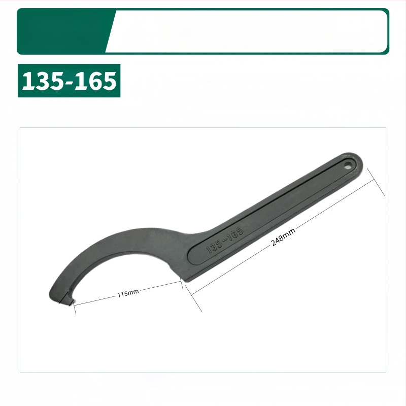 Kablyno galvos pusmėnulio formos veržlė, smūgiams atsparus santechnikos remonto įrankis vandens skaitiklio dangčiui; Medžiaga: 45# plienas; Dizainas: šoninė skylė apvaliajai užkurnei