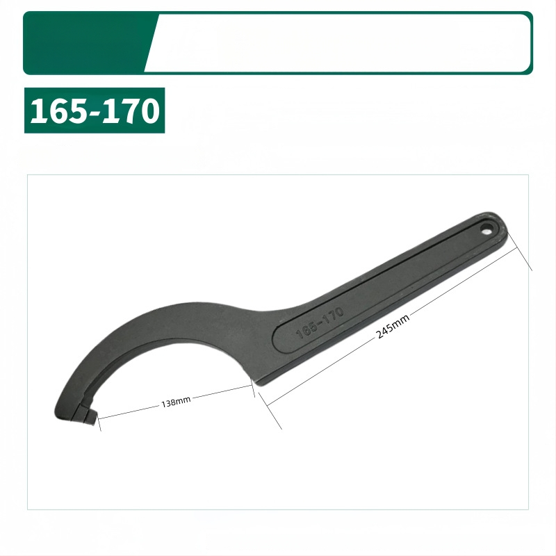 Kablyno galvos pusmėnulio formos veržlė, smūgiams atsparus santechnikos remonto įrankis vandens skaitiklio dangčiui; Medžiaga: 45# plienas; Dizainas: šoninė skylė apvaliajai užkurnei