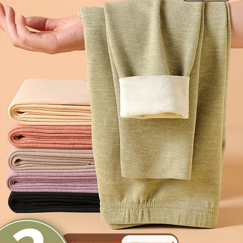 Siltuma šķiedras termālās bikses ar spandexu, brīvā piegriezuma, vidēja biezuma, saglabā siltumu