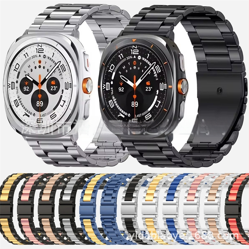 Nerūdijančio plieno apyrankė Samsung Galaxy Watch7 Ultra, sulankstomas užsegimas, verslo stilius, svoris 100 g