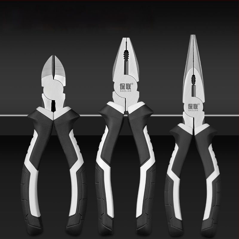 Клещи с игловиден нос и диагонален нос за електротехници, спестяващи усилия, индустриално качество, ръчни клещи