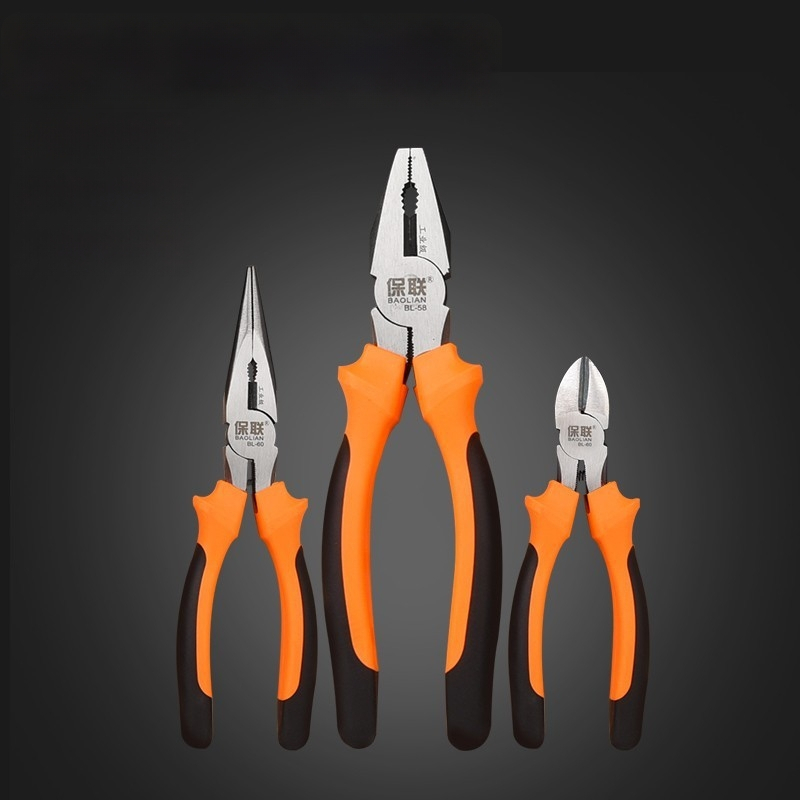 Клещи с игловиден нос и диагонален нос за електротехници, спестяващи усилия, индустриално качество, ръчни клещи