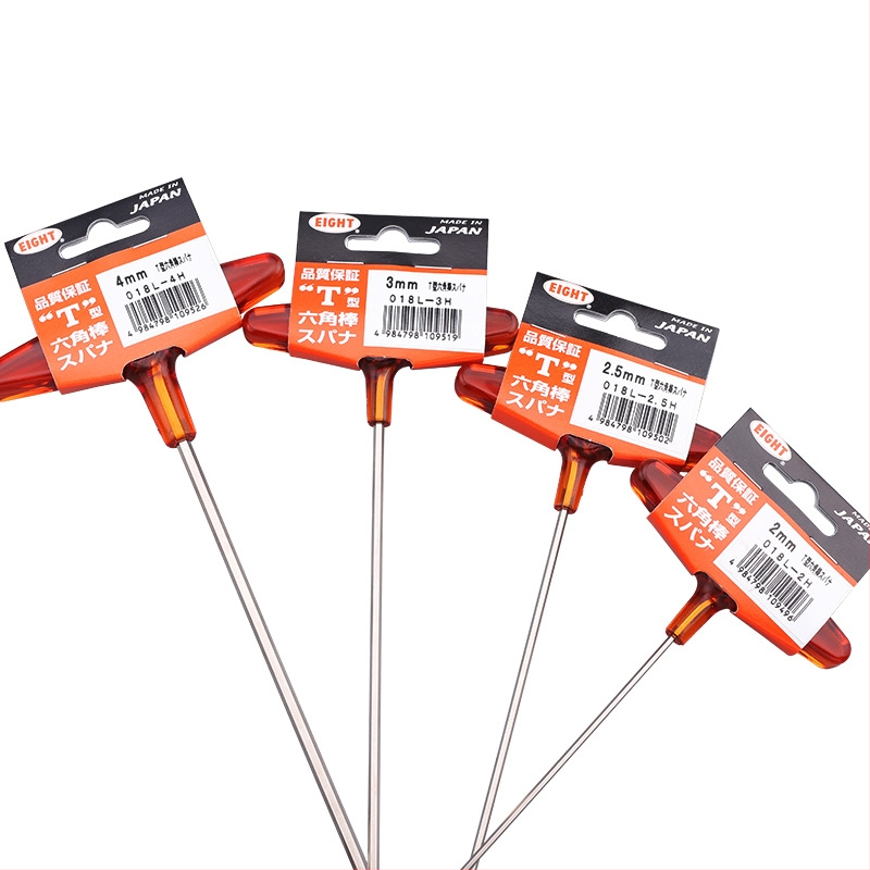 Σετ κατσαβιδιών με εξάγωνη υποδοχή και επεκτειόμενη λαβή Τ, μοντέλο 018l–2h, χρωμιοβάνιο ατσάλι, μετρικό, προέλευση Ιαπωνία