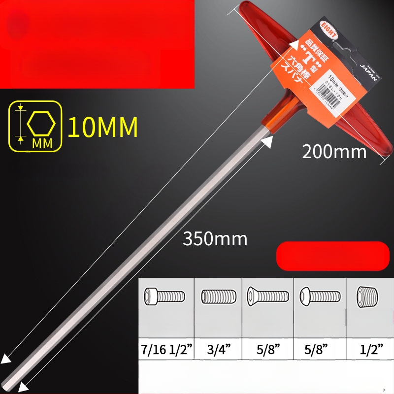 Σετ κατσαβιδιών με εξάγωνη υποδοχή και επεκτειόμενη λαβή Τ, μοντέλο 018l–2h, χρωμιοβάνιο ατσάλι, μετρικό, προέλευση Ιαπωνία