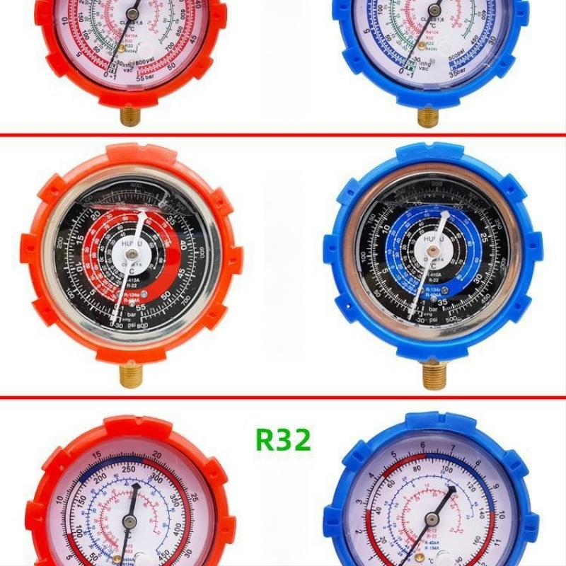 Συσκευή βαλβίδων: διακόπτης και τριόδρομη βαλβίδα, πιεσόμετρο, οπτικό παράθυρο ψυκτικού, εκκενωτικό βαλβίδας