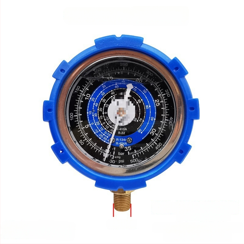 Συσκευή βαλβίδων: διακόπτης και τριόδρομη βαλβίδα, πιεσόμετρο, οπτικό παράθυρο ψυκτικού, εκκενωτικό βαλβίδας